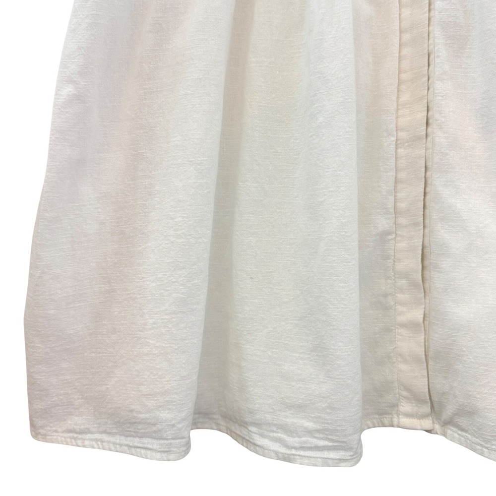 Urban Outfitters White Cotton Button Down Tie Strap Tiered Midi Dress Womens S - Picture 13 of 16